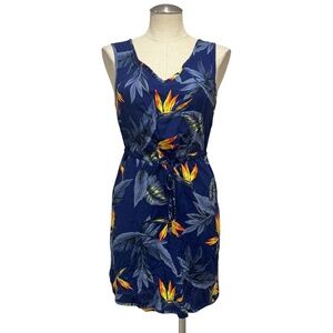 Palmwave Women's Navy Bird of Paradise Hawaiian Aloha Dress Size S